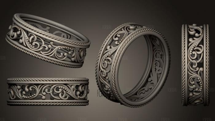 Ring with decor stl model for CNC